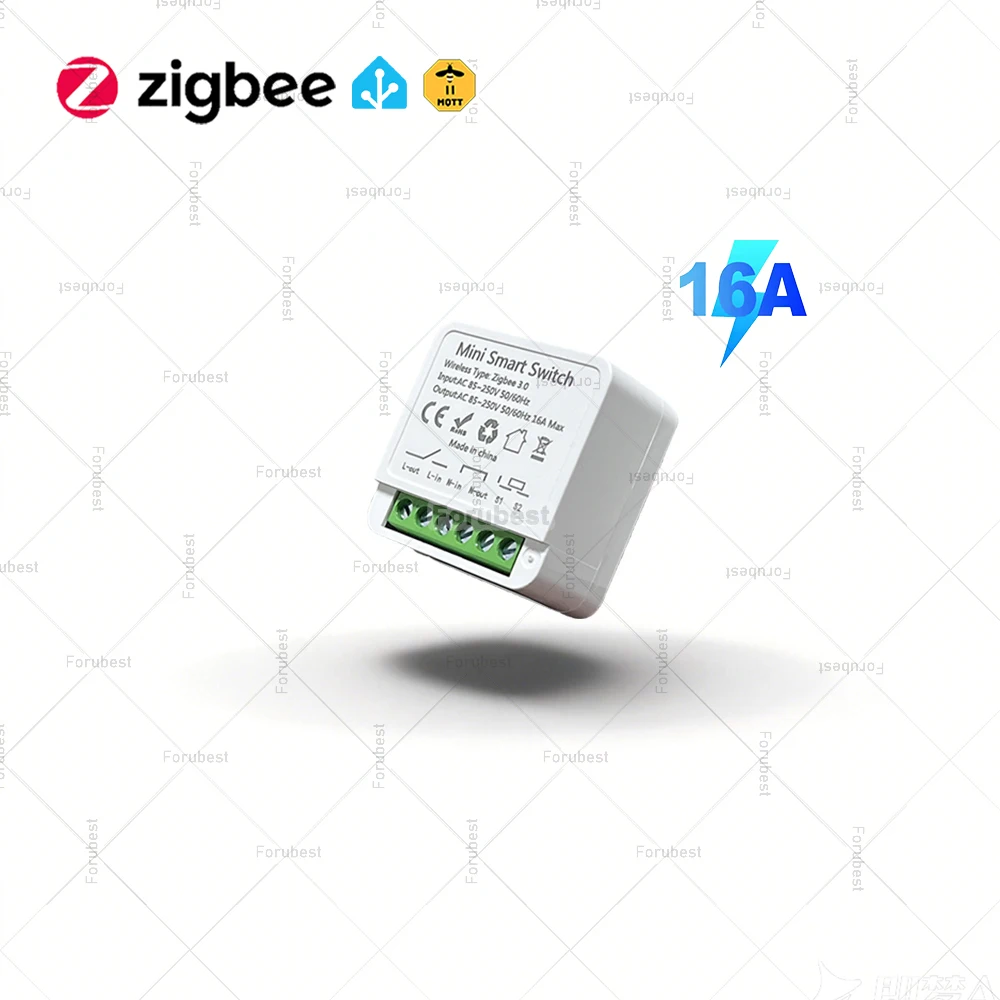 ZigBee 1 Gang Mini Smart Switch Module DIY Light Switches Relay Breaker Two-Way Control Home Automation Works With Zigbee2MQTT