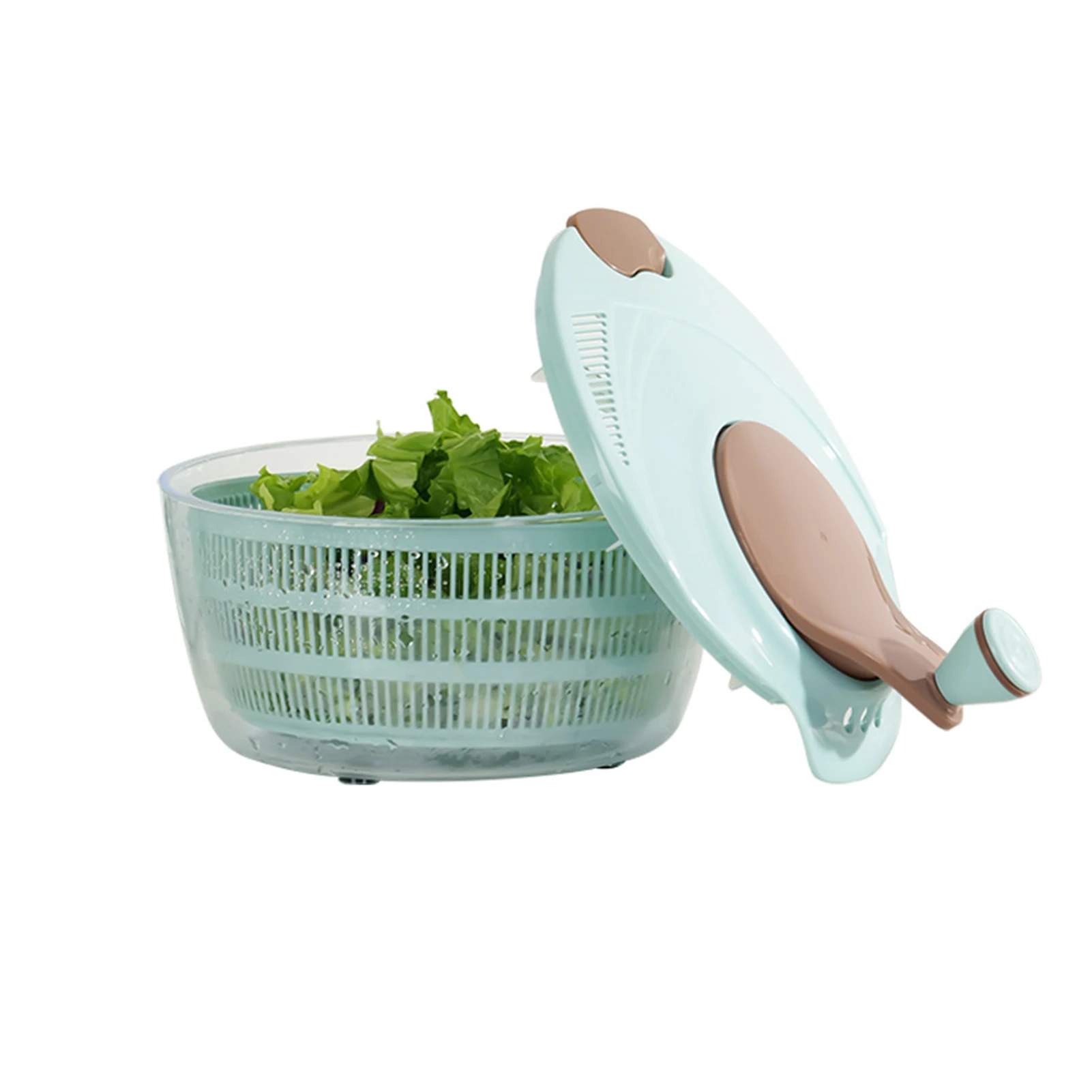 Hand Rotation Vegetable Drain Basket Safely Remove Dust Soil Fruit Cleaner for Reduces Residue on the Fruits