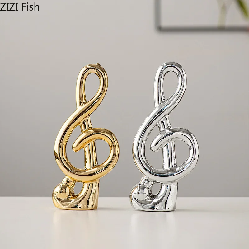 

Minimalism Musical Note Ornaments Desk Decoration Modern Crafts Musical Note Ceramic Sculpture Artwork Room Aesthetic Decor