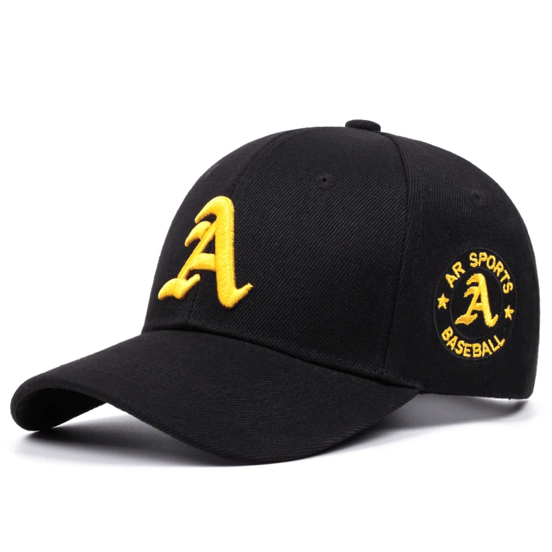 Summer Men Baseball Cap Letter A Embroidery Snapback Hat Cotton Adjustable Hip Hop Hat Adults Sports Trucker Caps Golf Cap Male