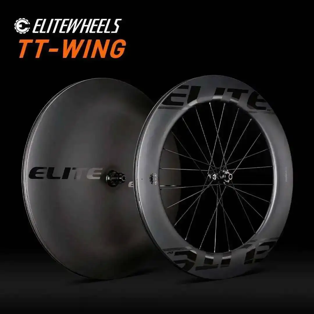 

ELITEWHEELS колеса для триатлона, дисковые колеса для отображения времени, аэро модель, карбоновое дисковое колесо, бескамерный клинчер для триатлона, велосипеда TT-Wing