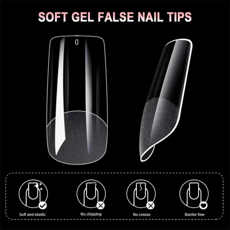 Full Cover Press On Nail Tips Stiletto Almond Square Coffin French False Fake Soak Off Gel Nail Extension Tips Capsule