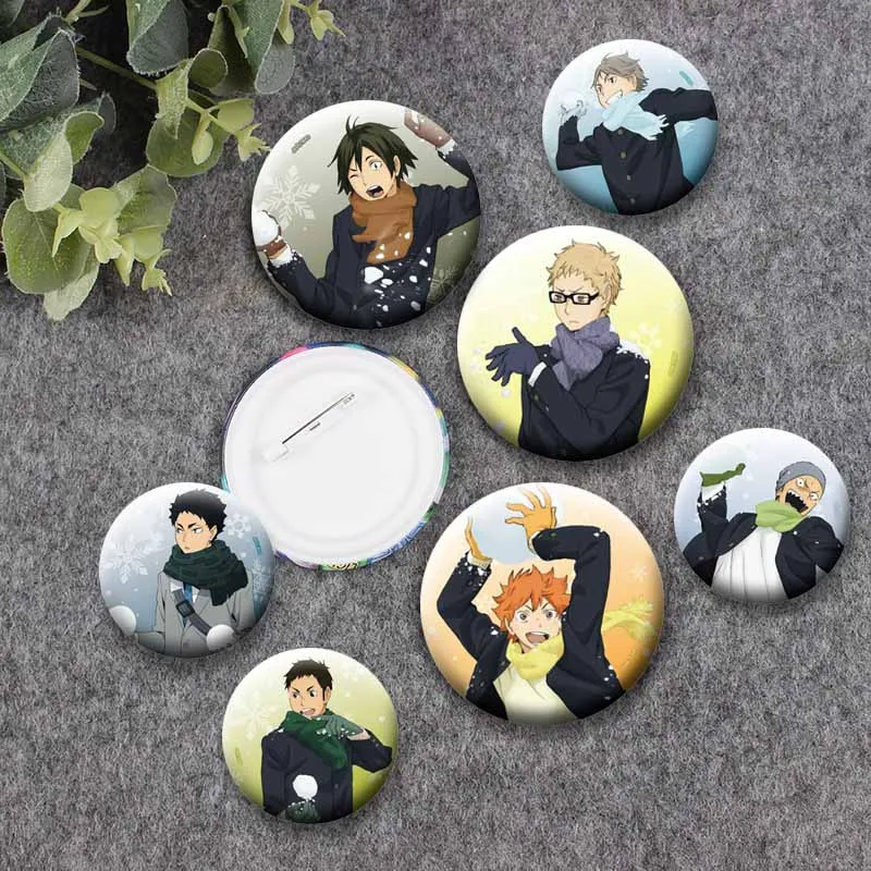 Cute Sports Anime Chibi Brooches Cartoon Figure Cosplay Badge Shoyo Hinata Kenma Kozume Lapel Pins Clothes Backpack Accessories