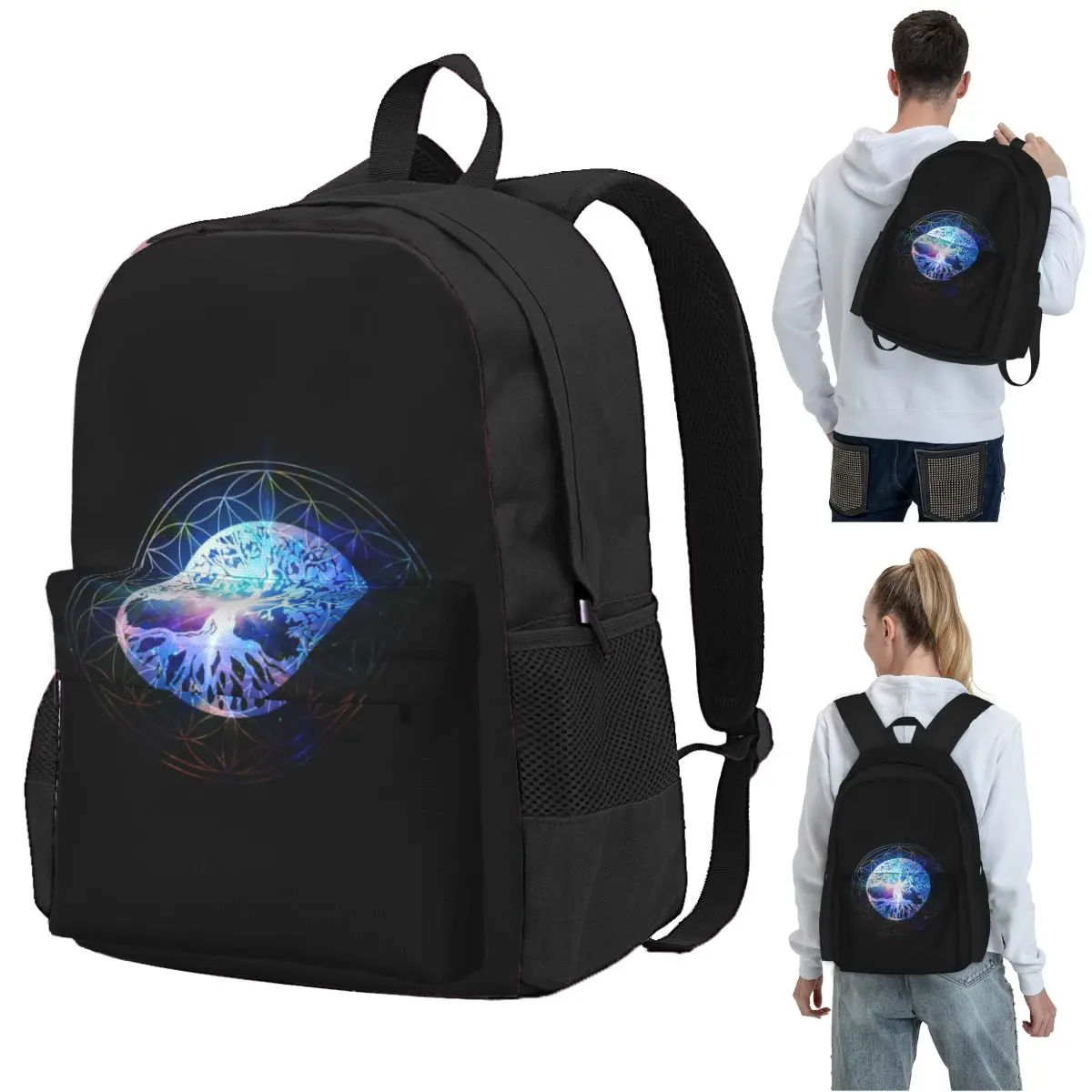 Tree Of Life Mandala Backpack Student BookBag Kids School Bag Laptop Shoulder Bags for Men Women