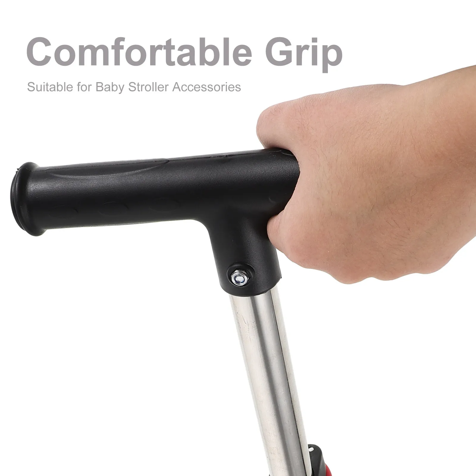 Baby Stroller Push Rod T Shape Handle Bar 24Mm Diameter Quick Release Replacement Easy Install Stroller Handle Attachment