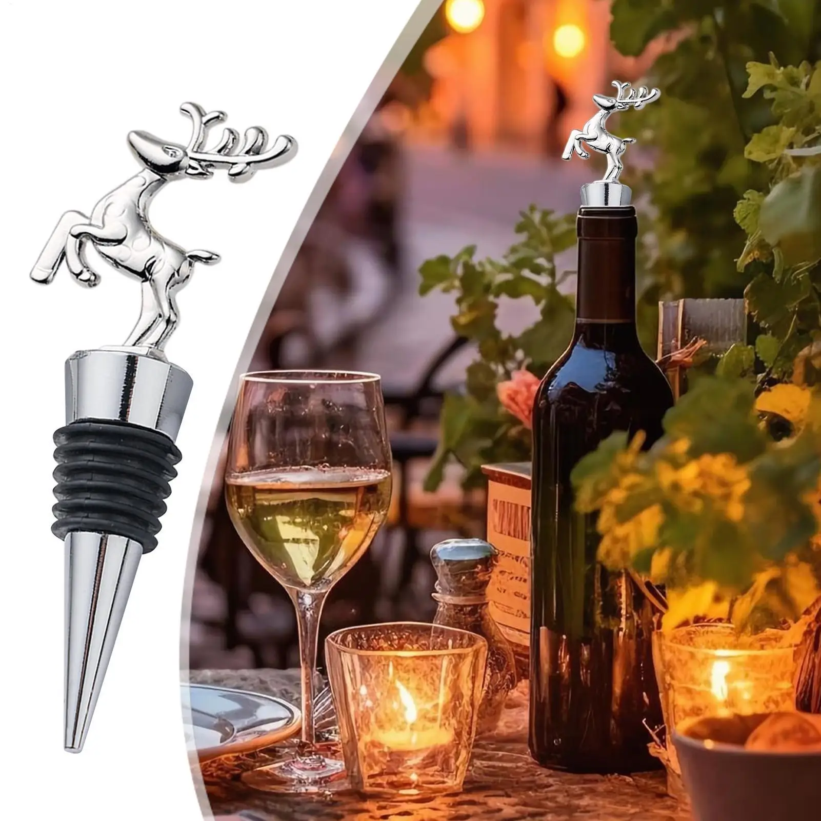 Wine Topper Christmas Champagne Bottle Cover Decor Leakproof Wine Stopper For Beer Cognac Bourbon Champagne Gathering Party