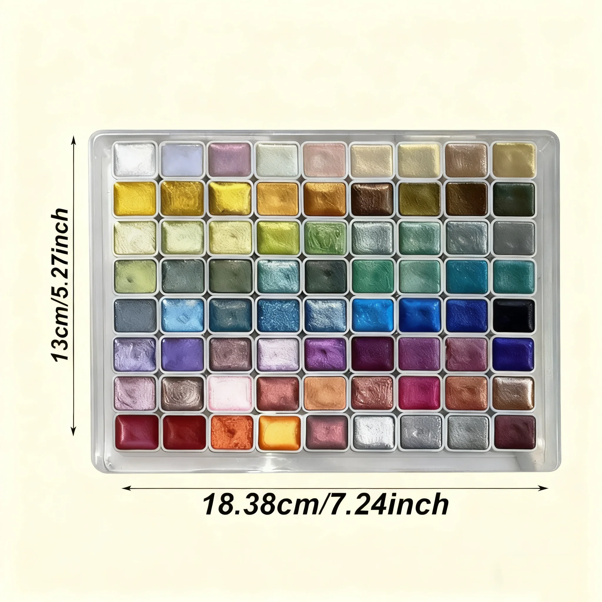72-Color Pearlescent Watercolor Paint Set - Bright Shining, Professional Coverage, Light Fastness - Flash Solid Pigment
