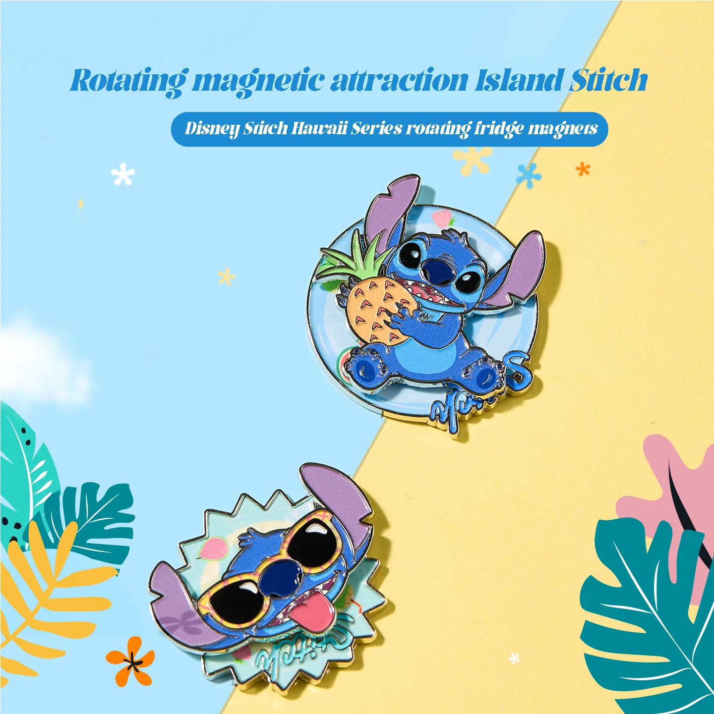 

1Pcs The 2025 New Stitch Rotating Fridge Magnets Are Cute and Creative Cute Ornament Room Decorated Peripheral Birthday Present