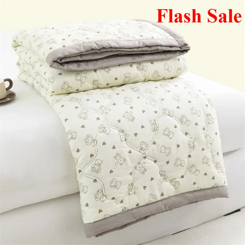 

New washed cotton summer quilt skin-friendly grinding summer cool quilt printing student dormitory air conditioner quilt