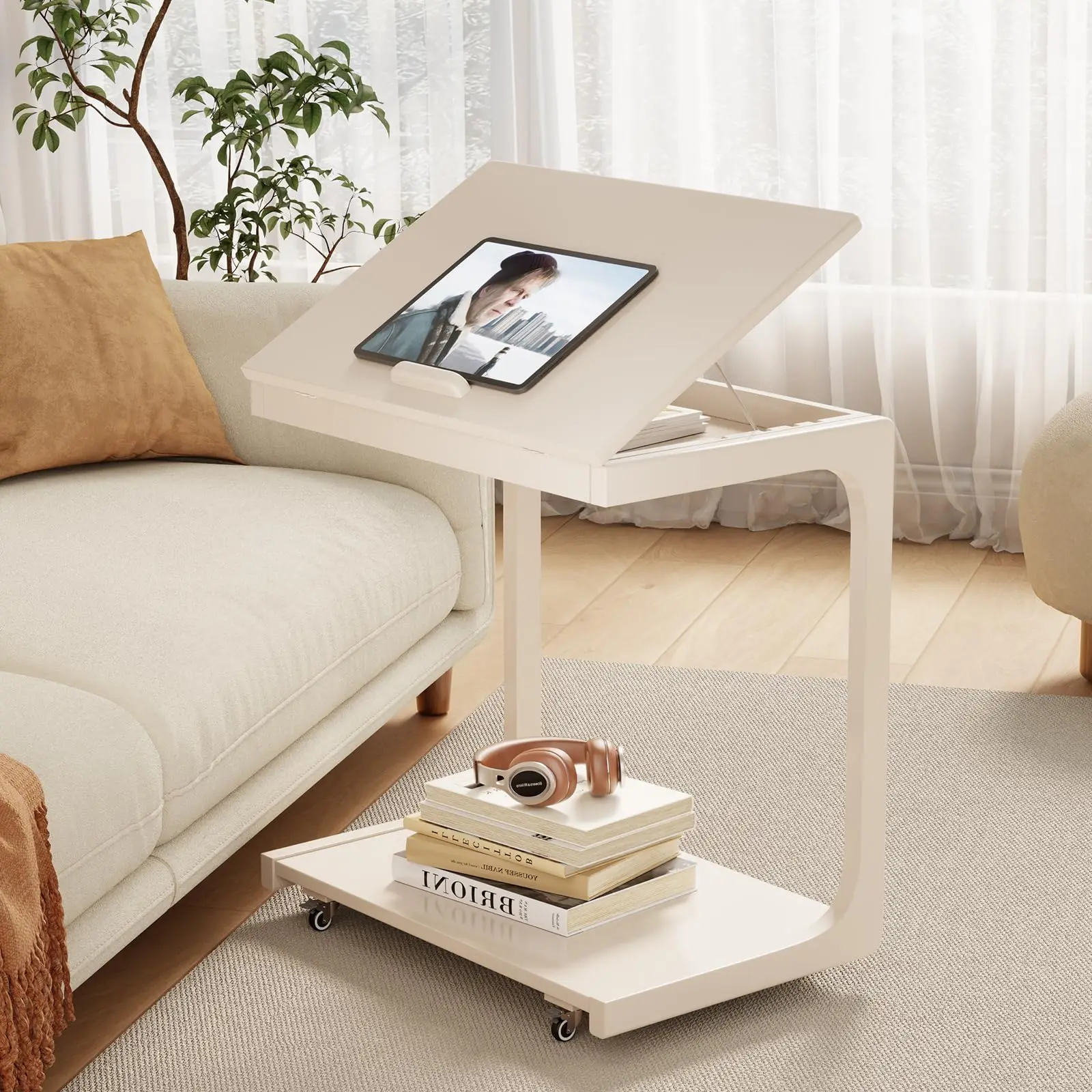 Best Selling Factory Outlet Bamboo C-Shaped Adjustable Side Table 23.36\