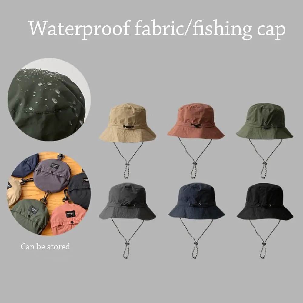Summer Waterproof Bucket Hat Quick-drying Portable Sun Hat Anti-UV Storage Bag Fishing Cap Camping Hiking
