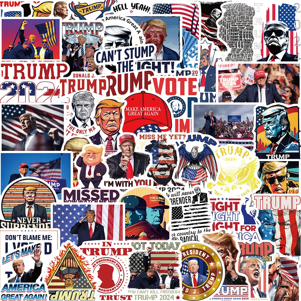 50pcs Trump Stickers Make America Great Again Graffiti Stickers DIY Phone Guitar Laptop Suitcase Waterproof Sticker