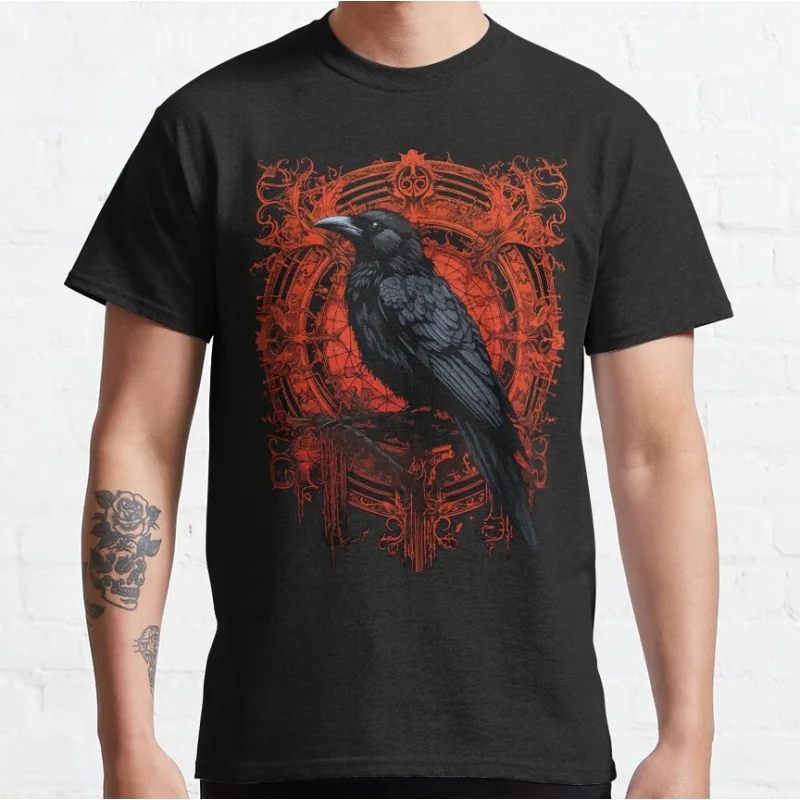 

Dark mythology nordic Raven Viking Gift t shirt Norse Mythology Valhalla Graphic clothes 100% cotton print tee All size tops
