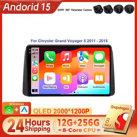 Android 15 Navigation System for Chrysler Grand Voyager 2011-2015 Dodge Grand Caravan 2008-2020 with Qualcomm GPS DVD Player