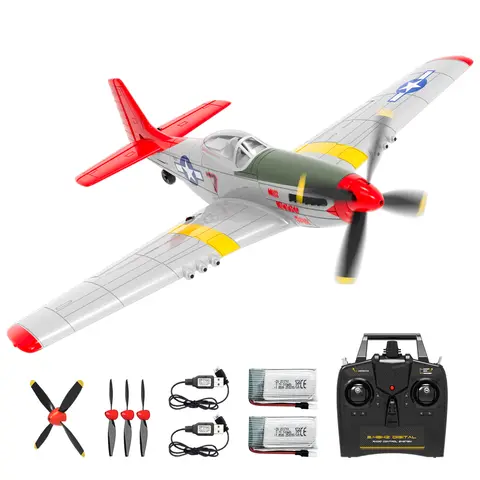 Volantexrc P51 Mustang RC Plane, 3-Level Control, One Key Aerobatic RC Airplane, Easy Assembly for Beginners & Adults