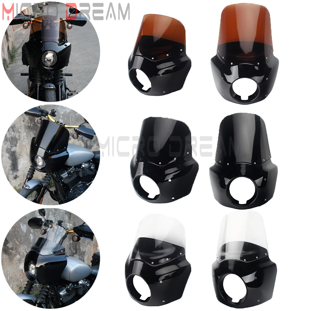 

Motorcycle Headlight Fairing Cover 11" 15" Wind Shield Screen Protector Parts for Harley Dyna Wide Glide EFI FXDWGI FXDWG 06-17