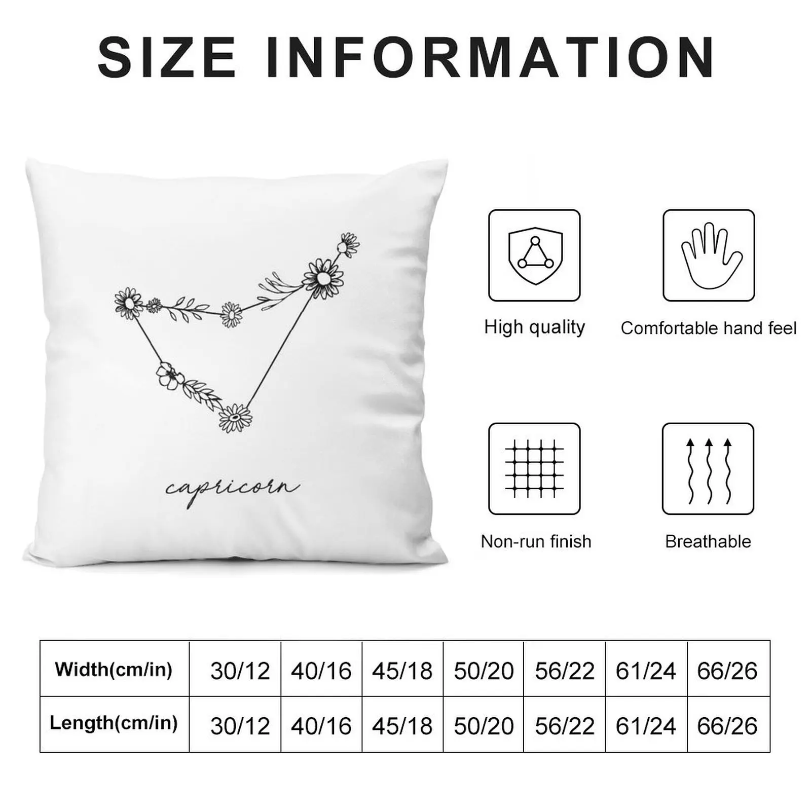 Capricorn Zodiac Wildflower Constellation Throw Pillow Plaid Sofa Pillowcase pillow