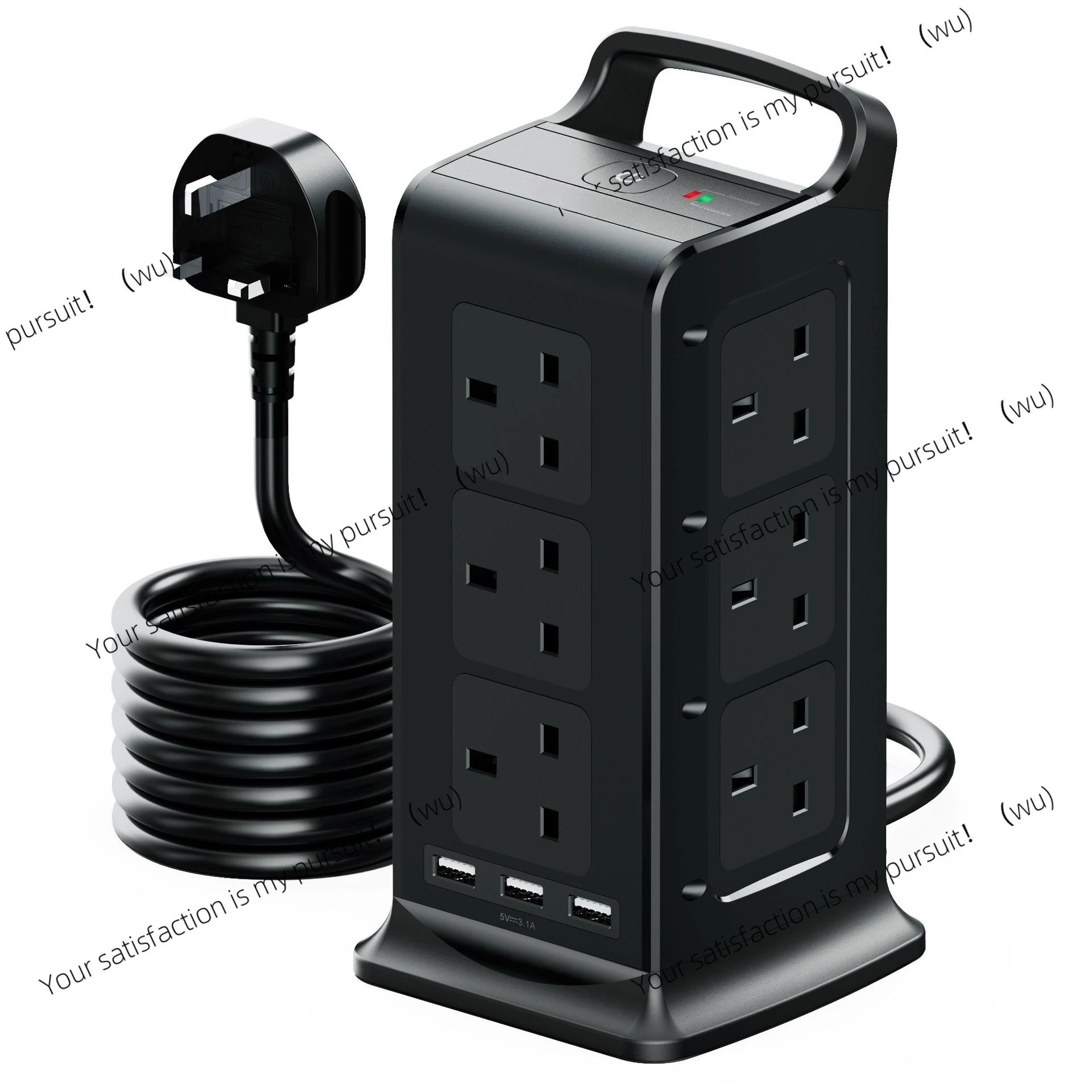 

Multipurpose USB British standard vertical tower socket socket socket, high-power 12-hole home office plug-in board socket