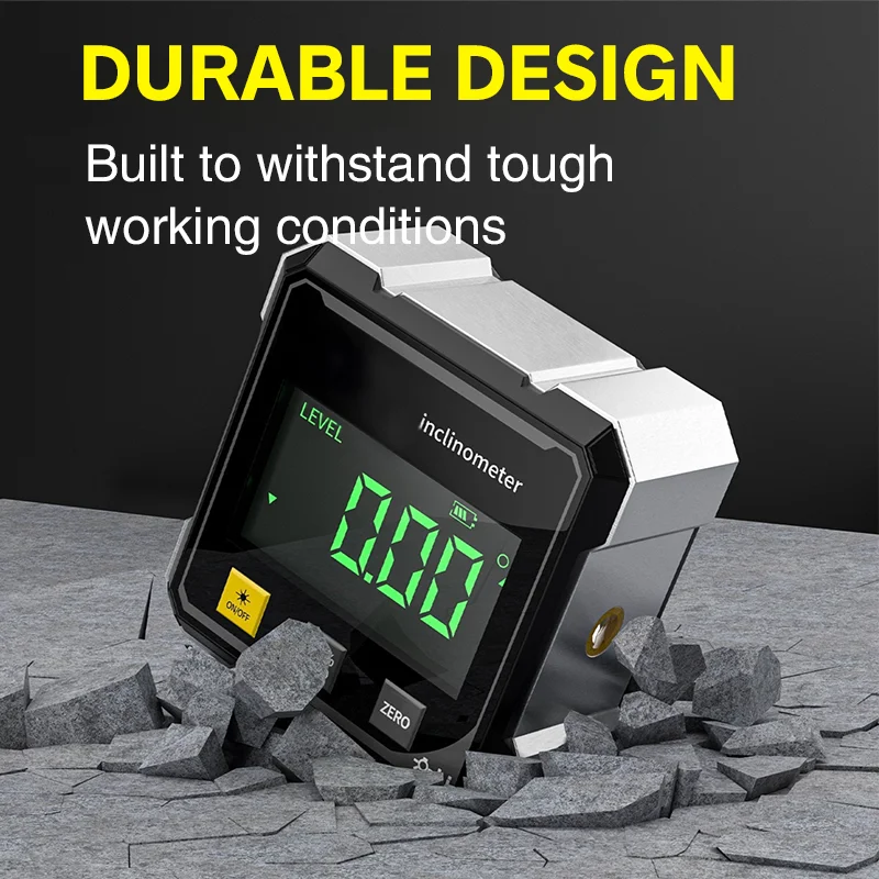 

Double Sided Laser Inclinometer Digital Angle Finder Four Sided Magnetic Absorption Angle Level Small Slope Measuring Tools