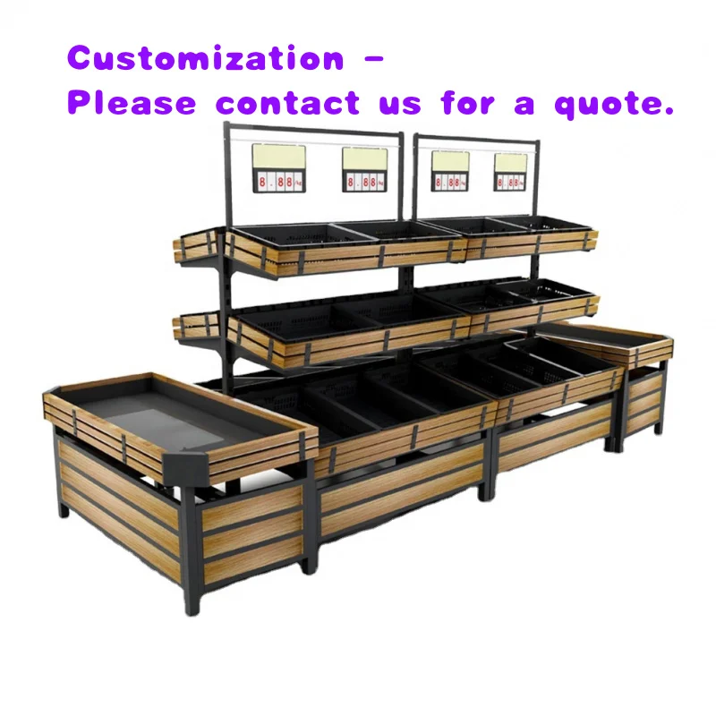custom.New Design Wooden Fruit Vegetable Display Stand Orchard Bins