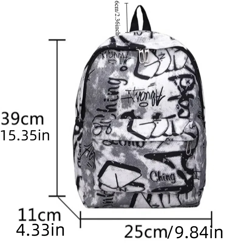 Zaino per studenti Graffiti di grande capacità Zaino da donna casual alla moda Borse da scuola carine per cartoni animati per ragazza per adolescenti