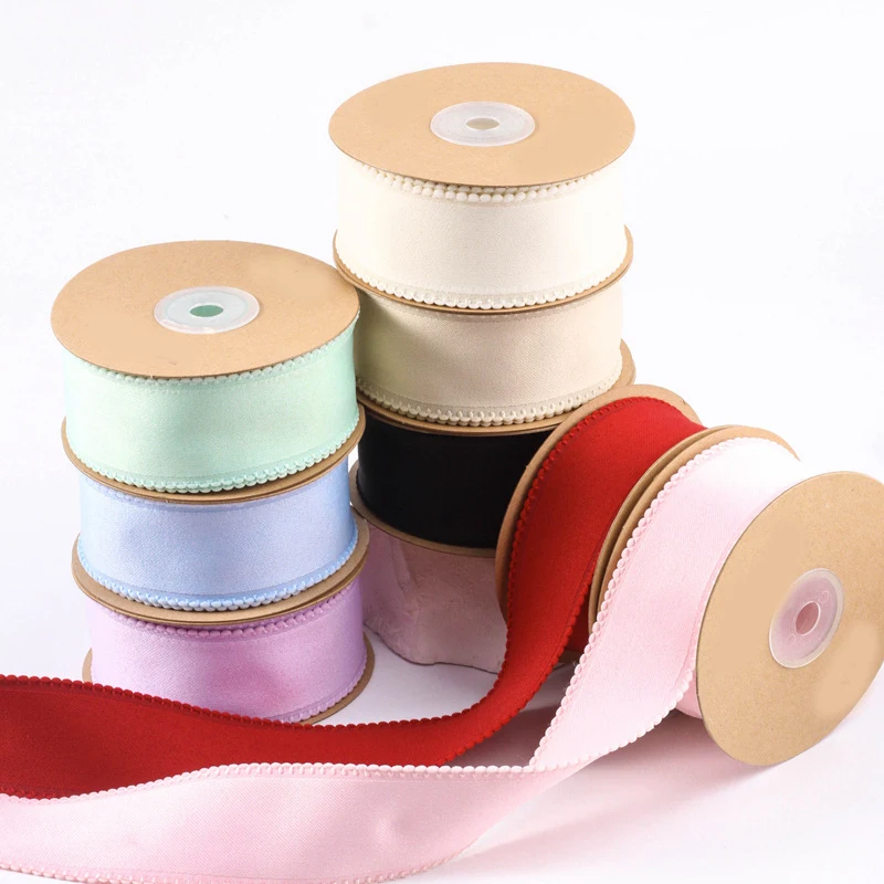 10 Yards 25MM/38MM Single Color Lace Ribbon Hair Bows DIY Crafts Gift Wrapping Handmade Accessories Christmas Decoration