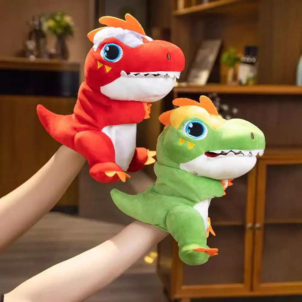 Marionnette à main en forme d'animal tyrannosaure Rex, poupée en peluche à bouche mobile, jouets de dinosaure en peluche doux pour narration d'histoires