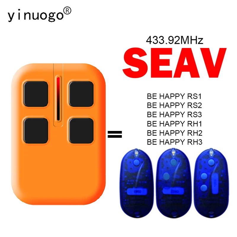 

SEAV BE HAPPY RS2 RH3 RS3 RS1 RH1 RH2 Remote Control Garage Door Opener 433.92MHz Gate Remote Control