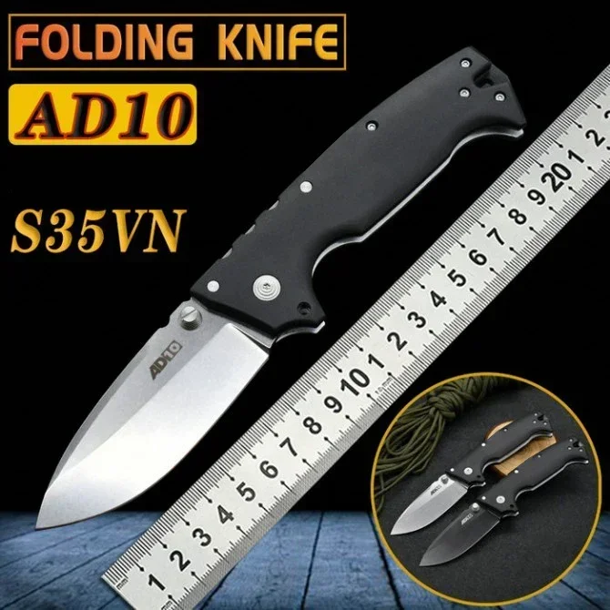 

AD10 Outdoor Camping Survival Folding Knife S35VN Blade G10 Handle High Hardness Sharp EDC Tactical Folding Knife EDC