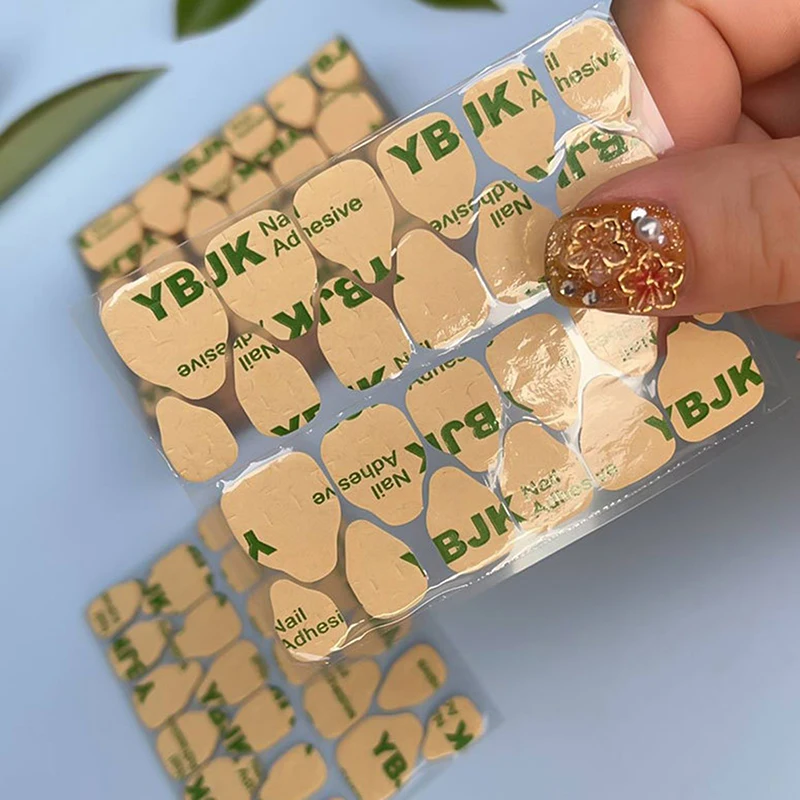 New 2 Side Adhesive Tape Glue Sticker For Fake Nails Super Sticky Waterproof Breathable Transparent Jelly Glue