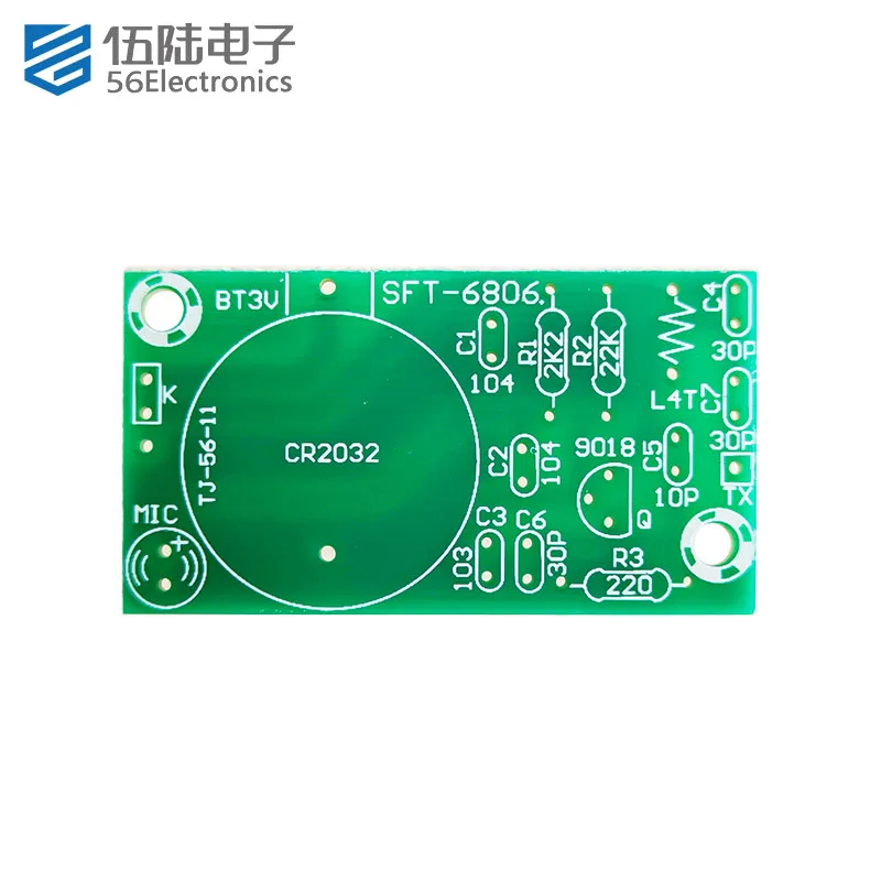 Il modulo Wireless del trasmettitore e del ricevitore FM semplice imposta il circuito del PCB di frequenza del microfono