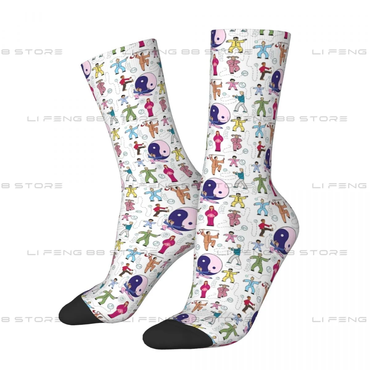 

Tai Chi Care Mosaic Men Women Socks Windproof Novelty Spring Summer Autumn Winter Stockings Gift