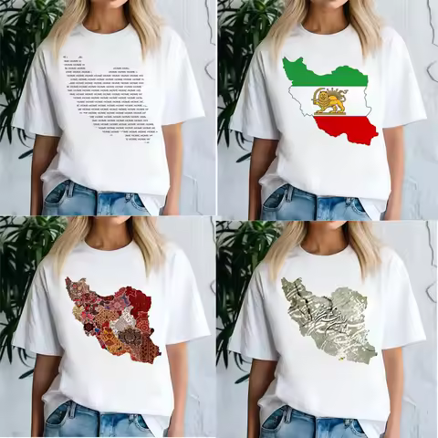 Fashion Iran Tshirt Women Tshirt Female Funny Clothing T-shirt Clothing Street Tops Tees Aesthetic Clothes