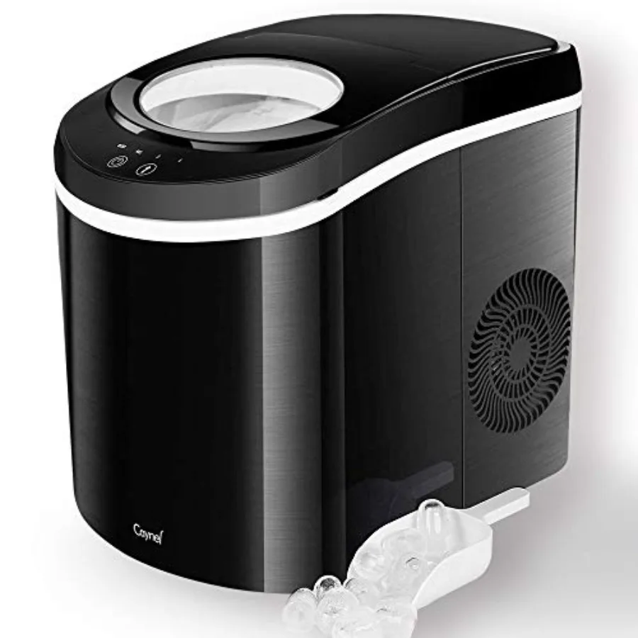 Countertop Ice Maker Machine 9 Ice Cubes Ready in 6 Mins - 26LBS/24Hrs, LED Indicator Lights Compact Portable Ice Cube Maker wi