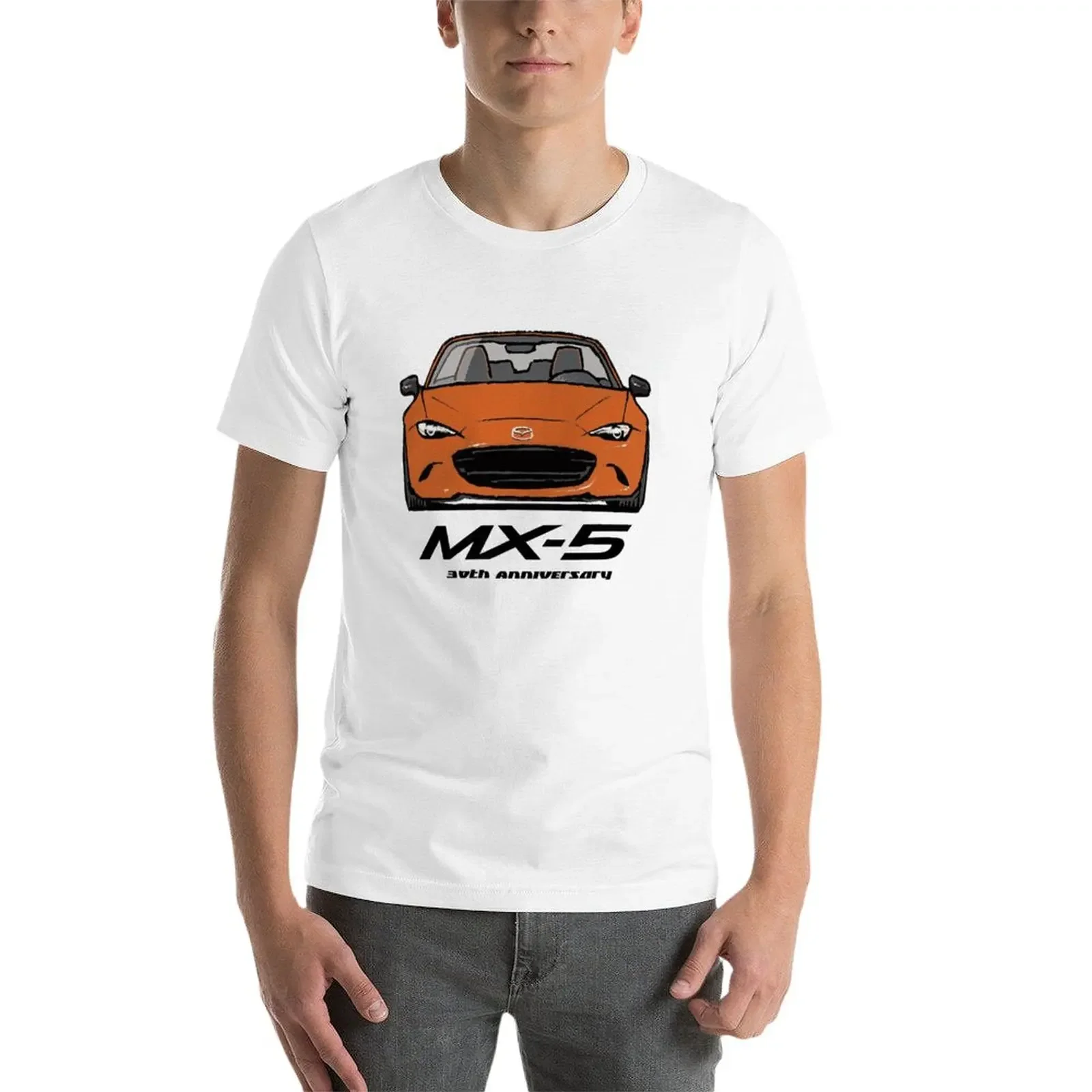 MX5 Miata 남성용 30 주년 오렌지 티셔츠, 블랭크 플러스 사이즈 코튼 티셔츠