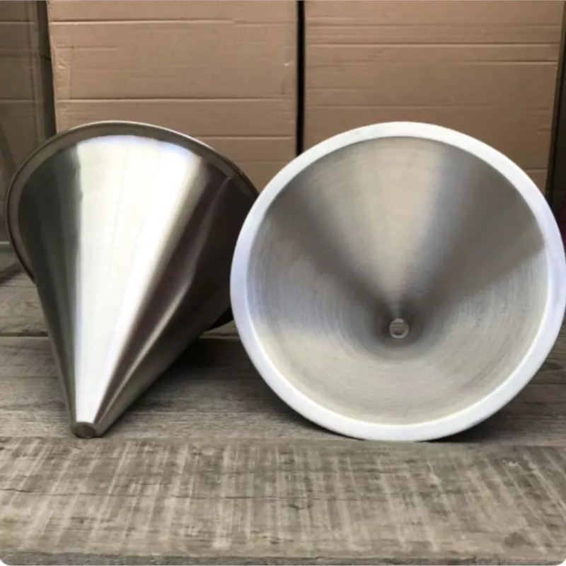Stretching 304 Stainless Steel Large-diameter Funnel Refueling Metal Mechanical Conical Hopper