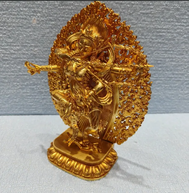 15CM Tibet Gilding Kurukulle Goddess Mother Buddha Copper Statue