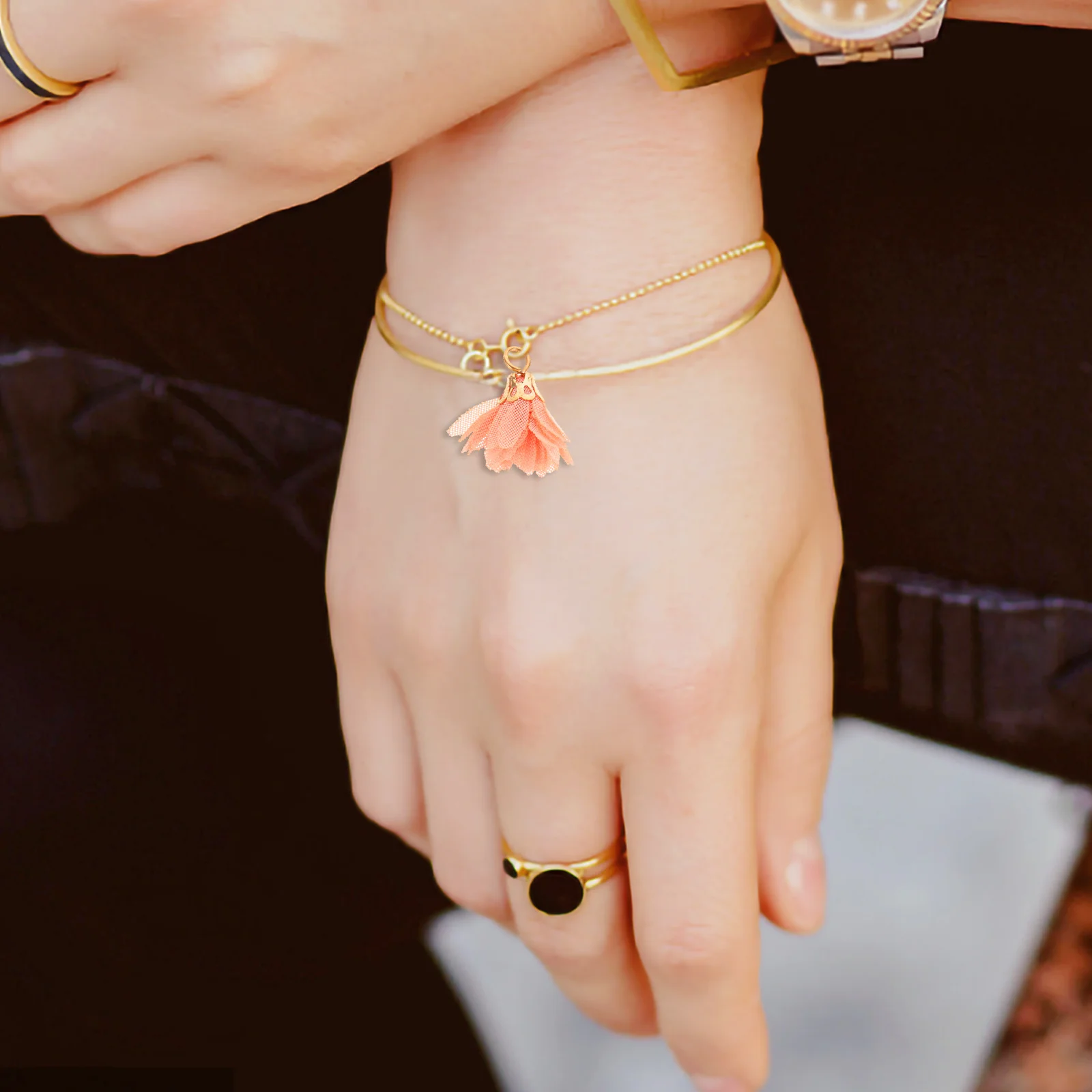 

50Pcs Mini Fabric Flower Tassel Pendants DIY Jewelry Charms Small Tassel Decorations Bag Keychain Charms Mini Flower Tassels