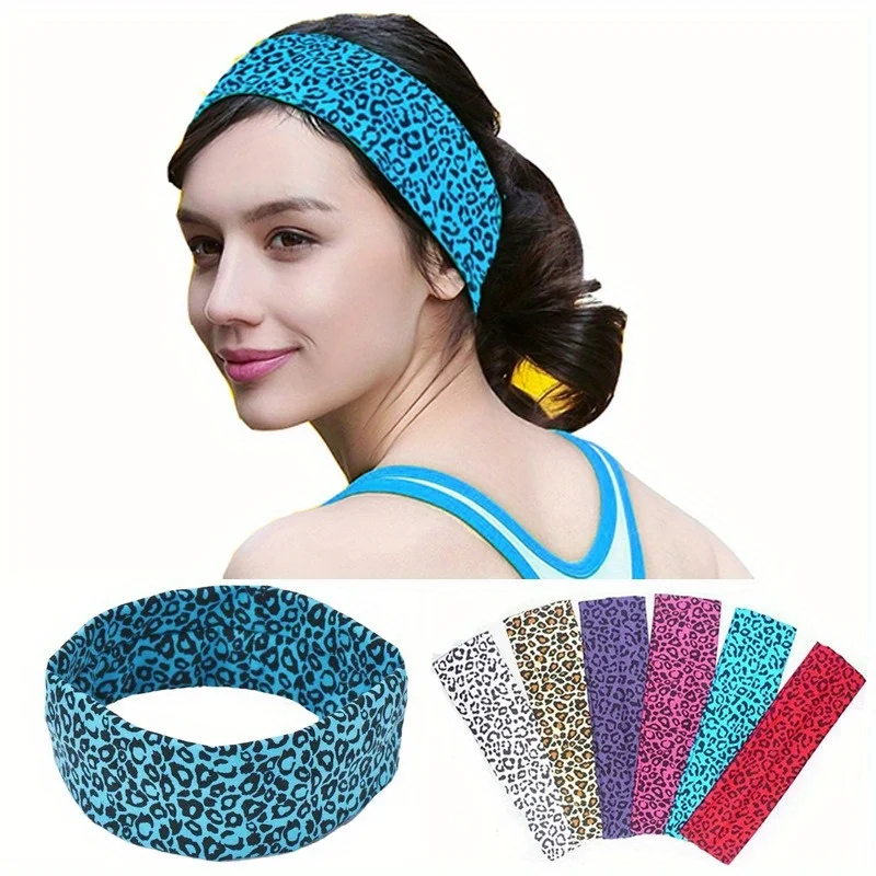 

Fashion Sports Yoga Headband for Women's Fitness Leopard Print Headband Elastic Cotton Headband Hair Accessories