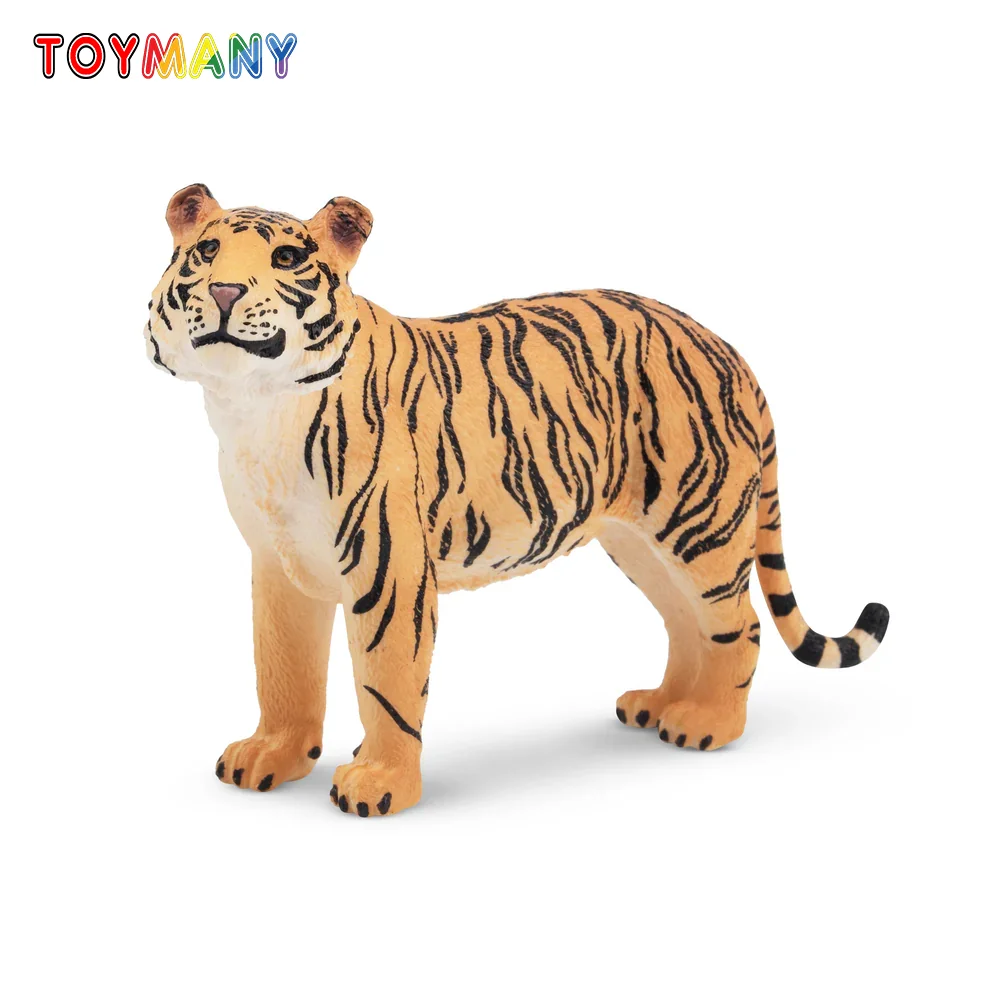 Toymany Simulation Standing Tigress Wildlife Animal Model Toy Mini Figures Dolls Action Figurines Toys for Children Gift