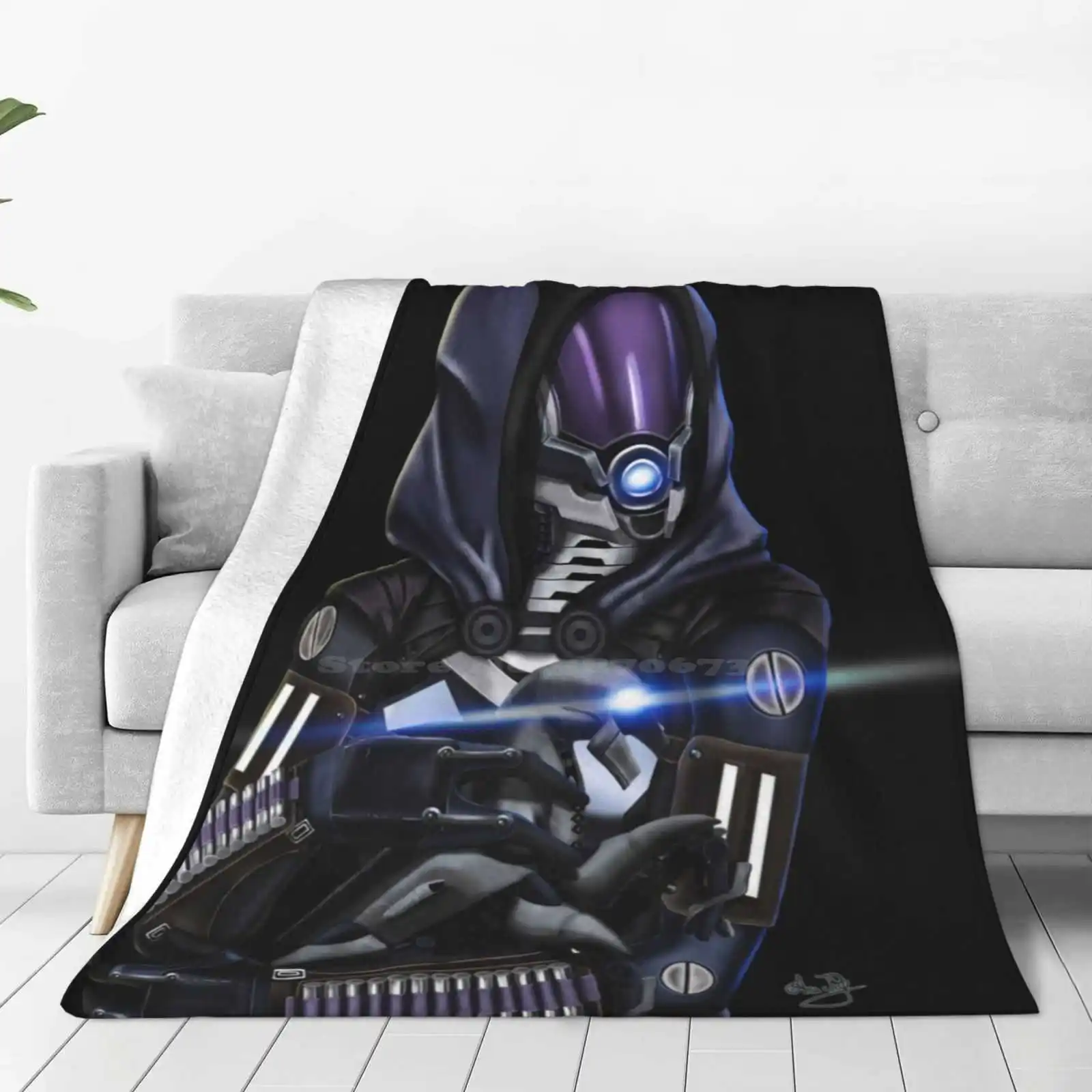 Tali'Zorah An Geth Colossus Shaggy Throw Soft Warm Blanket Sofa/Bed/Travel Love Gifts Quarian Tali Zorah Alien Masseffect