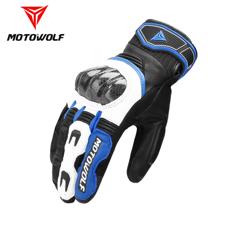 Motorcycle Gloves Leather Men Gloves Touch Screen Carbon Fiber Protect Luvas De Motocicleta De Couro Guantes Cuero Gants