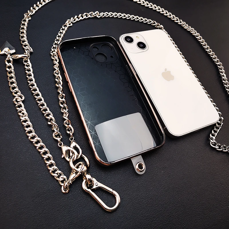 Crossbody Long Can Be Shoulder Keel Hanging Chain Pendant Mobile Phone Lanyard Metal Chain Removal Hook Anti-lost Universal