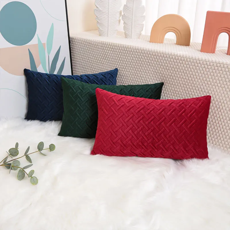 

Solid Color Pattern 30x50cm Plush Pillow Case Car Office Lumbar Cushion Cover 45x45cm Home Bed Sofa Decoration Pillowcase Funda