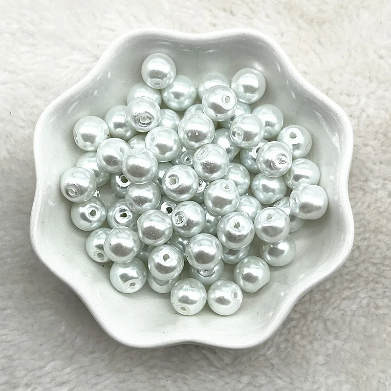 4/6/8/10mm Imitation Pearl Round Glass Beads Loose Spacer Beads for Jewelry Making DIY Handmade Bracelet Necklace