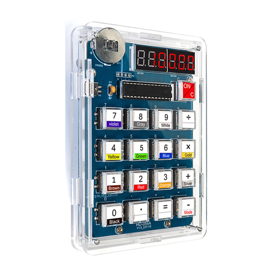 Imagem -02 - Diy Calculadora Eletrônica Fazendo Kit Mcu Solda Treinamento Experiência Prática Faça Você Mesmo Solda Projeto com Display Led