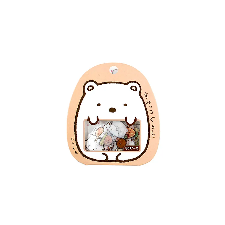 Pegatinas de PVC transparentes de dibujos animados Kawaii, bolsa de pegatinas decorativas para diario DIY, material de álbum de recortes, suministros de diario de chatarra, 50 piezas