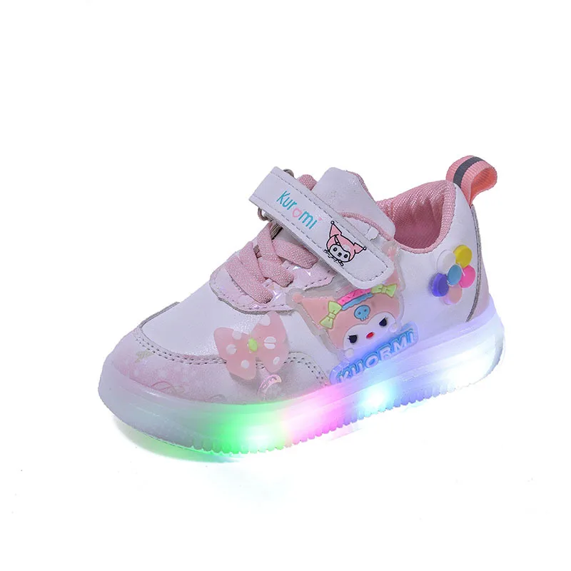 

Детские кроссовки Sanrio Hello Kitty 2026 с LED-подсветкой, повседневные светящиеся кеды для девочек, весенне-осенние спортивные туфли