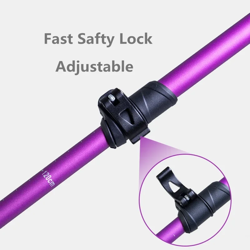 MAP BROTHER M3030 Lightweight Folding Collapsible Quick Lock Trekking Pole Hiking Trail Running Walking Stick Aluminum Alloy