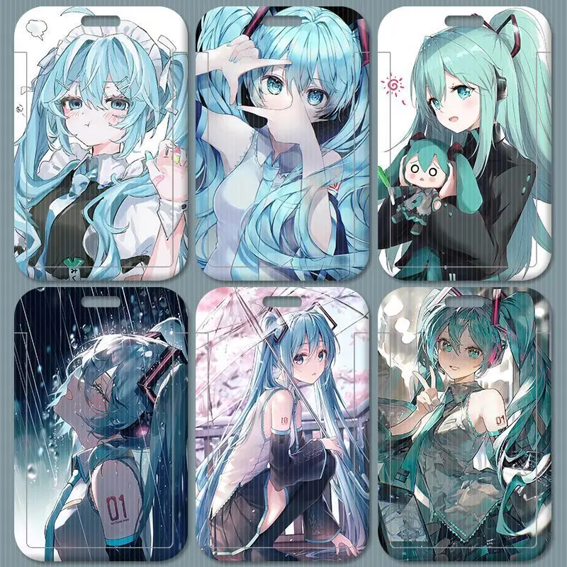 

New Two-dimensional Hatsune Miku student campus meal card holder Miku animation creative bus card work ID card protective cover